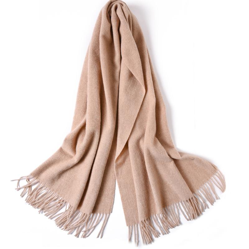 100 Pure Wool Scarves Women's Winter High-end Cashmere Oversized Shawl Gift