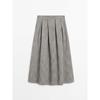 Za2024 Autumn New Women's Clothing Preppy Style Box Pleated Mid-Length Umbrella Skirt Pleated Skirt 05279279 811