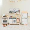 Children's Nordic Style Wooden Play Kitchen Set with Fridge and Oven