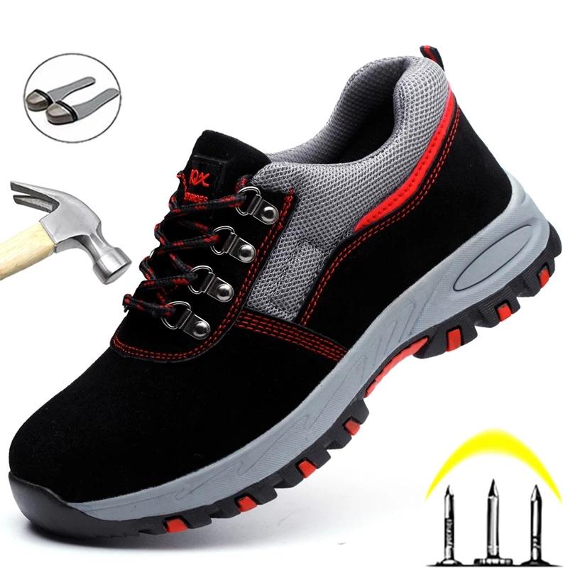 Indestructible Men Shoes Anti -Puncture Safety Shoes Work Sneakers Male Hiking Shoes Anti -Smash Steel Toe Shoes Security Footwear