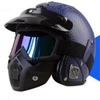 VOSS Retro 3/4 Motorcycle Helmet Scooter Bike Riders DOT Certified Adult Half With Removable Visor