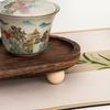 Wooden Riser Tray Multi-functional Round Oval Decorative Tray Pedestal Stand Bathroom Counter Jewelry Organizer Tray Decor