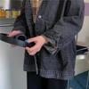 Женская джинсовая куртка в стиле ретро, однобортная, свободный отложной воротник, длинные рукава, однотонные карманы, женское пальто больших размеров для поездок на работу и шопинга