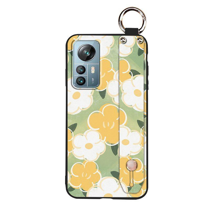 Dirt-resistant Durable Phone Case For Blackview A85 Phone Holder Anti-knock Wrist Strap Wristband Back Cover Ring Flower