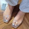 Модные женские сандалии на плоской подошве в корейском стиле, летняя мода, пляжная повседневная обувь слипоны, обувь-желе, все сочетается, для аксессуаров для обуви DIY