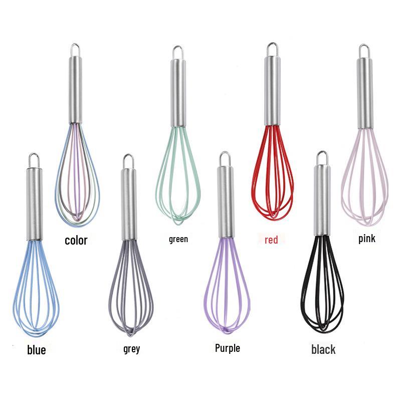 Силиконовый набор кухонной утвари: Половник, Лопатка, Скребок, Лопатка для переворачивания, Кисти для масла и смазывания, Венчик, Щипцы для приготовления пищи и выпечки.