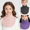 Ветрозащитный детский шарф из искусственной шерсти с высоким воротом, утолщенный вязаный фальш-воротник для мальчиков и девочек