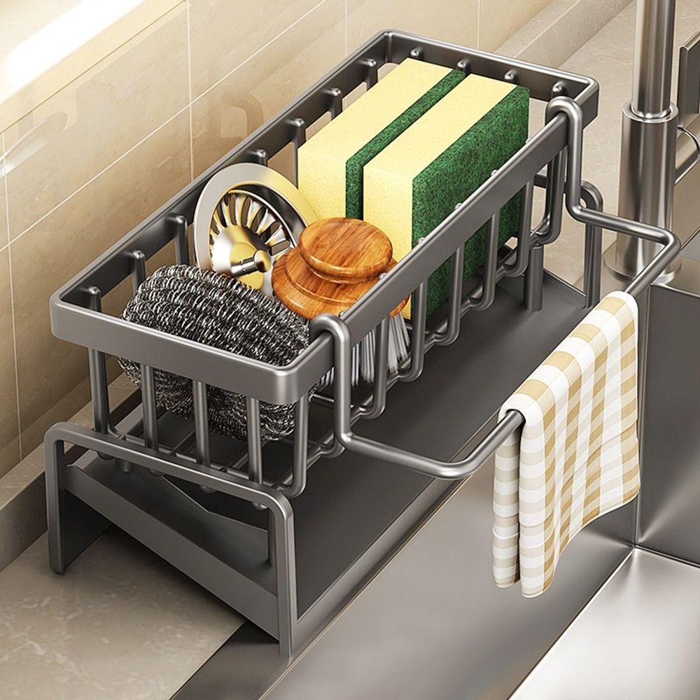 Rag Organizer Self-draining Sink Shelf ABS Soap Basket Bathroom Shampoo Shelves