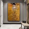 Classical Famous Gustav Klimt Kiss Canvas Paintings Reproductions Portrait Of Adele Bloch Art Posters Wall Picture Home Decor
