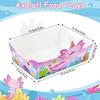 GLURUITE 24 Pcs Axolotl Party Paper Food Trays Disposable Axolotl Shaped Serving Boat Snack Bowls for Baby Shower Birthday Party Supplies Favors
