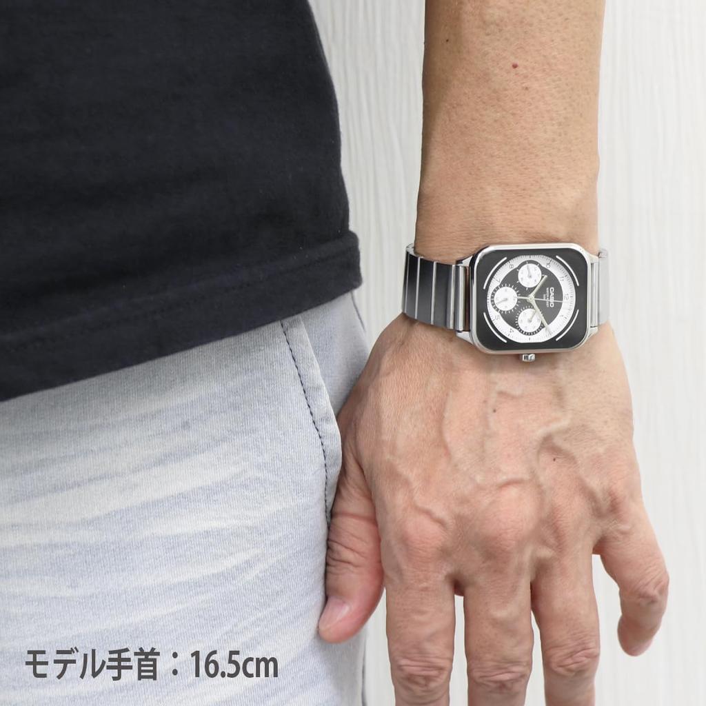 Casio Стандартные аналоговые часы с прямоугольным дизайном и браслетом из нержавеющей стали и металла, многофункциональные, MTP-M307D, мужские, с индикацией дня недели/даты, календарем,
