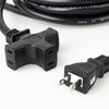 NICOH Soft Extension Cord, 10m, 15A, 3 Outlets, Up to 1500W Total, Black, NCT-1510BK, with Tracking-Resistant Cover