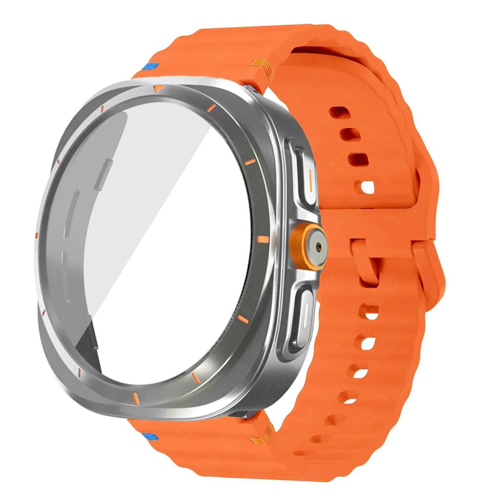 Переход на Ultra Case+Band для Samsung Galaxy Watch Ultra Обновление до Galaxy Watch 7 6 40мм 44мм Закаленное Стекло Защитная Пленка для Экрана