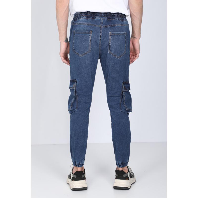 Мужские темно-синие брюки-джоггеры с карманами карго