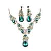 Кристальная капля воды Ожерелье Серьги Набор Блестящее Женское Ожерелье Набор Украшений из Страз Банкет
