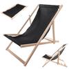 Деревянный Садовый Пляжный Складной Шезлонг для Террасы Черный Польский Производитель