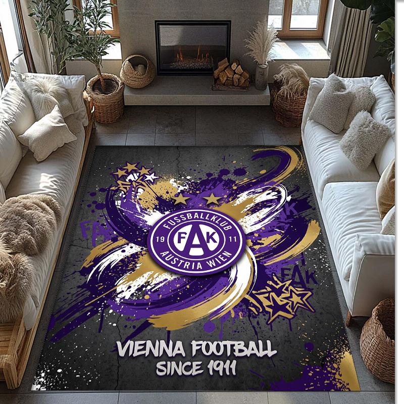 Austria Wien FC Soccer Football Pattern Soft Area Rug Non Slip Indoor Floor Carpet Sports Decor Mat for Bedroom