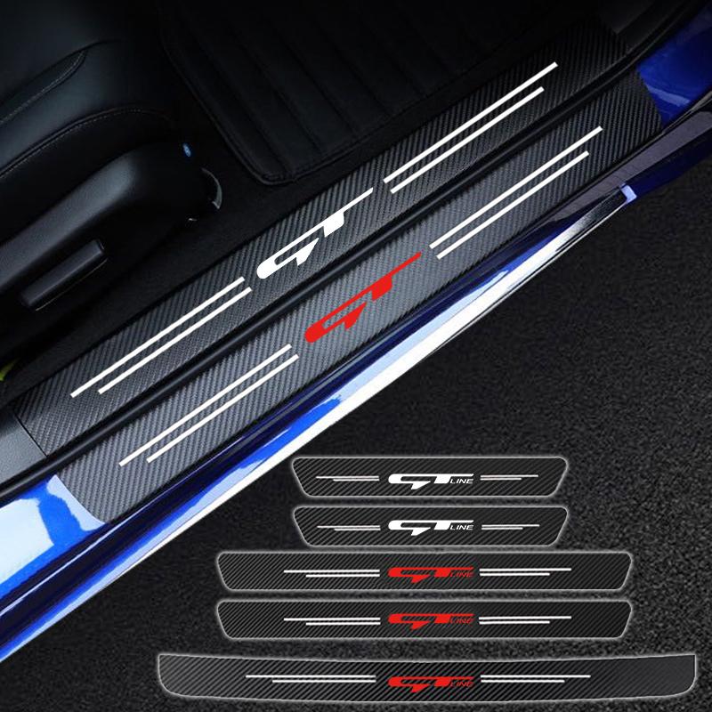 Наклейки на порог автомобиля из углеродного волокна для Sonata Kia GT LINE ELANTRA Sportage Stinger KX5 K3 K4 K5