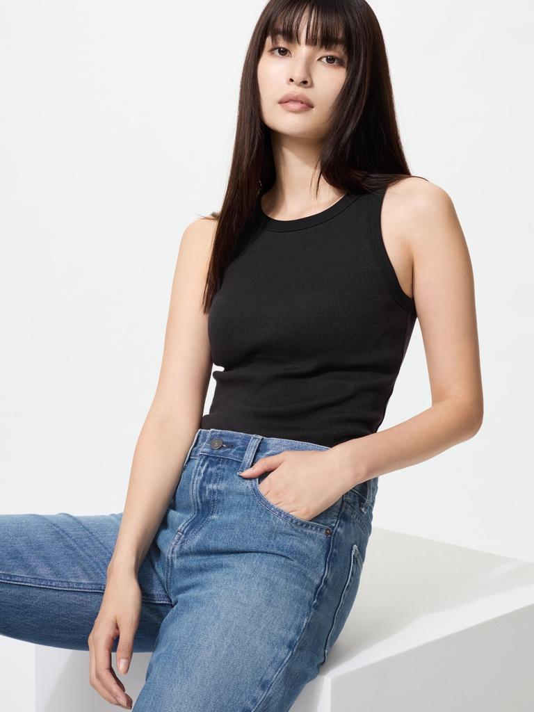 Uniqlo Япония Топ-бра в рубчик с американской проймой