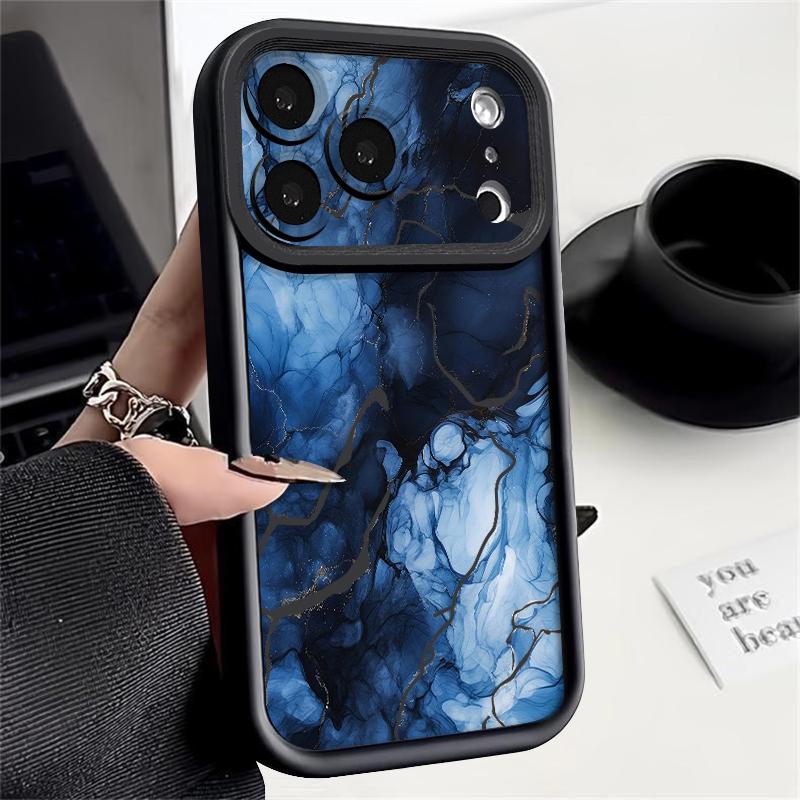 Ударопрочный чехол для телефона iPhone 17 Pro Max Чехол iPhone 16 15 14 13 Pro Max 11 17e 16e Цветной Мраморный Принт Мягкий Силиконовый Бампер Защитная крышка