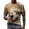 Мужская 3D футболка с графическим принтом крокодила, с коротким рукавом и круглым вырезом, мужская одежда для лета, спортивная одежда для улицы, повседневные футболки