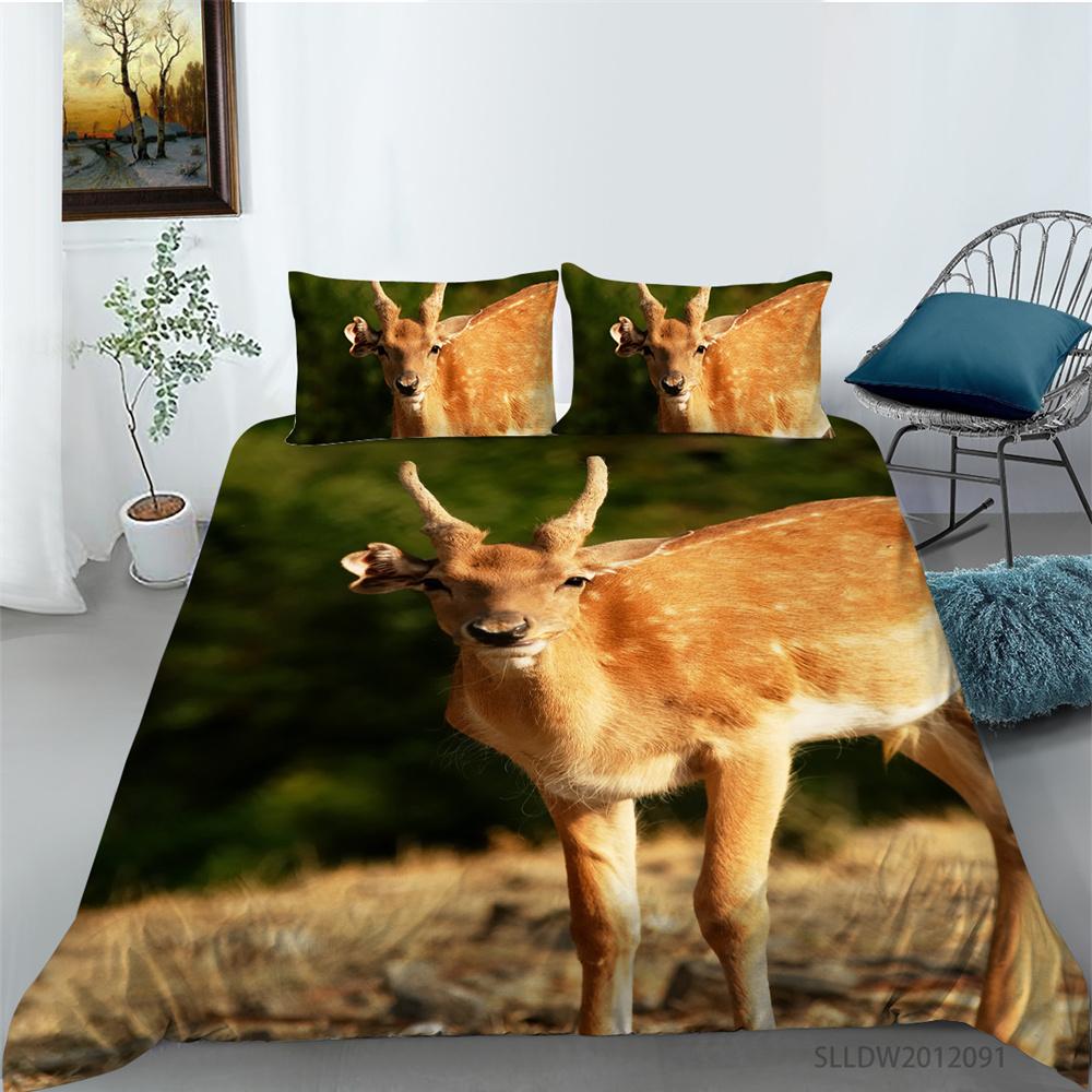 Лидер продаж, комплект пододеяльников с оленем, крутое домашнее постельное белье, домашние животные, картина, постельное белье, костюм для мужчин и мальчиков, роскошные покрывала, модные комплекты постельного белья