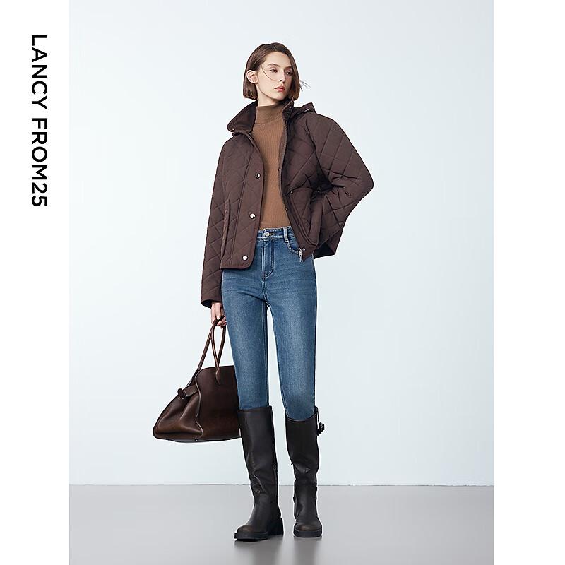 Langzi Retro Quilted Hooded Padded Jacket