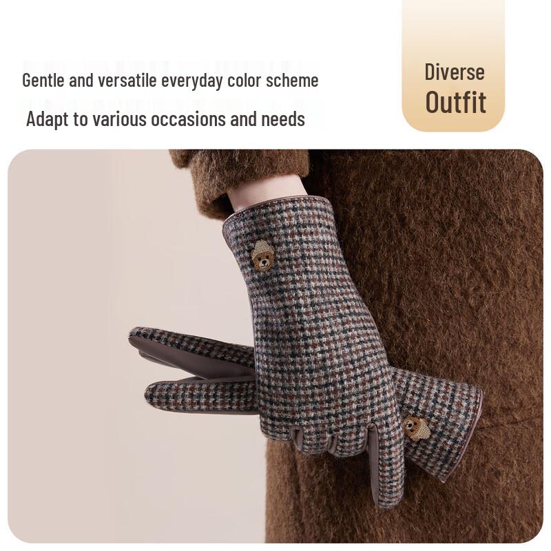 JIUMU Женские зимние теплые перчатки из овчины