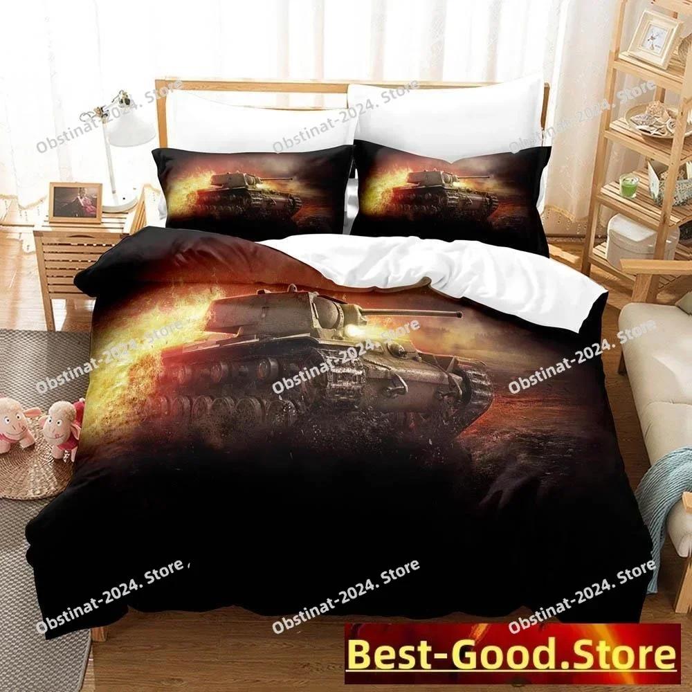 Комплект постельного белья Game World Of Tanks Single Twin Full Queen King Size Bed Set Adult Kid Bedroom Duvetcover Sets Anime Bed