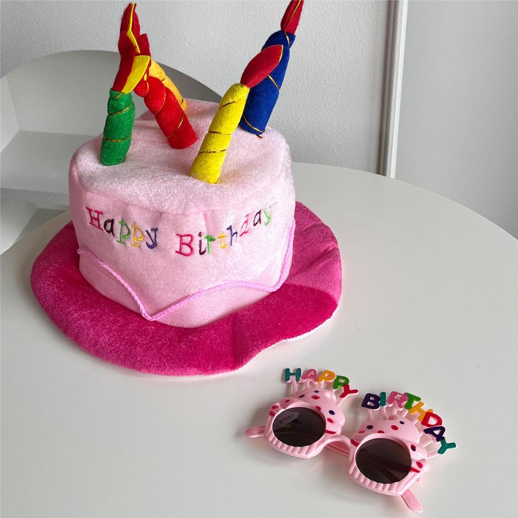Мягкий набор из шляпы и очков для праздничного торта на день рождения, 2 шт., новинка, аксессуары для дня рождения для детей и взрослых, декор для празднования дня рождения