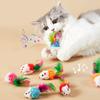 3/5/12Pcs Cat Mouse Toys Faux Fur Cat Mice Toy with Feather Tail Interactive