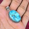 Голубой медный бирюзовый кулон ручной работы с драгоценными камнями, 925 пробы серебряный кулон, старинные ювелирные изделия, для подарка на помолвку