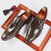 Fashion Trend British Monk Strap Loafers New Charm Black Brown Shoes For Men Designer Formal Wedding Prom Dress Homecoming Footwear