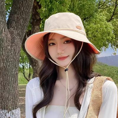 Женская шляпа-рыбак с широкими полями, двусторонняя, защита от УФ, панама для женщин, однотонная, для хайкинга, альпинизма, солнцезащитная кепка