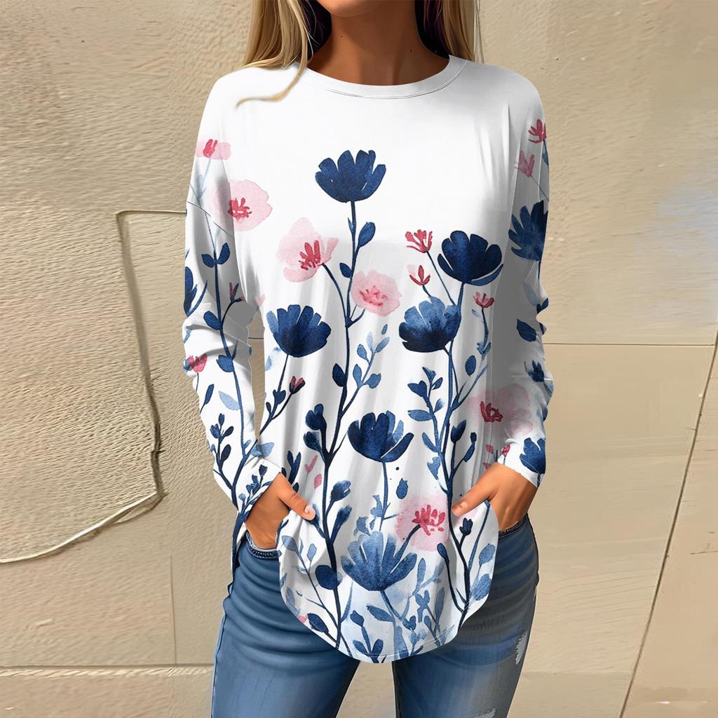 Женская мода с длинным рукавом и круглым вырезом, винтажный асимметричный пуловер