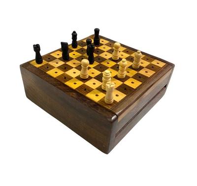 Деревянная круглая мини-шахматная настольная игра/карманные дорожные шахматы/лучший подарок/подарок на день рождения/подарок на пенсию