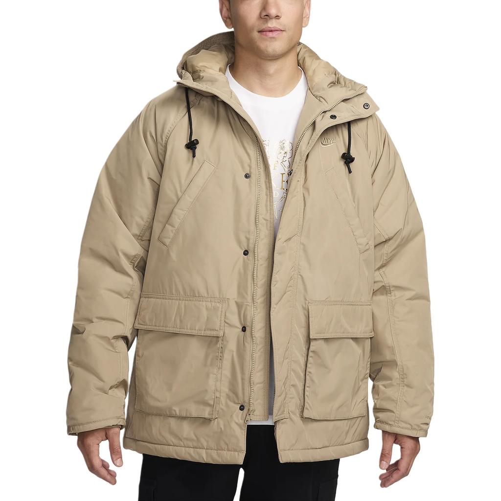 Nike Sportswear Club Therma-Fit Fleece Loose Warm Hooded Parka Men Outerwear Khaki FZ0869-247