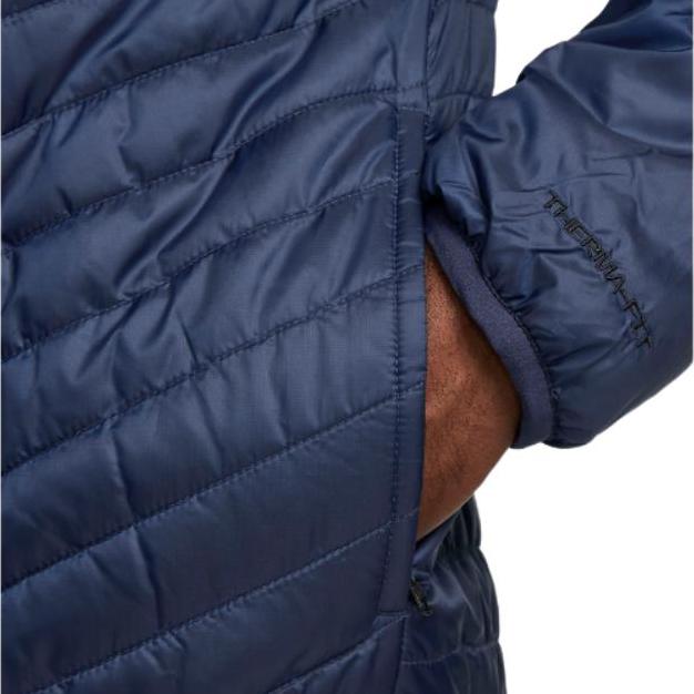 Nike Спортивная мужская куртка Windrunner с цветным логотипом и воротником-стойкой, длинными рукавами, синяя FB8195-410