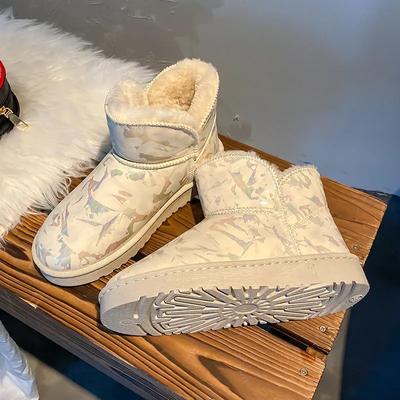 Женские зимние ботинки Ботильоны на толстой подошве Женская обувь Элегантные на низком каблуке Платформа Черные На молнии Предлагают Стильную Плюшевую Рабочую