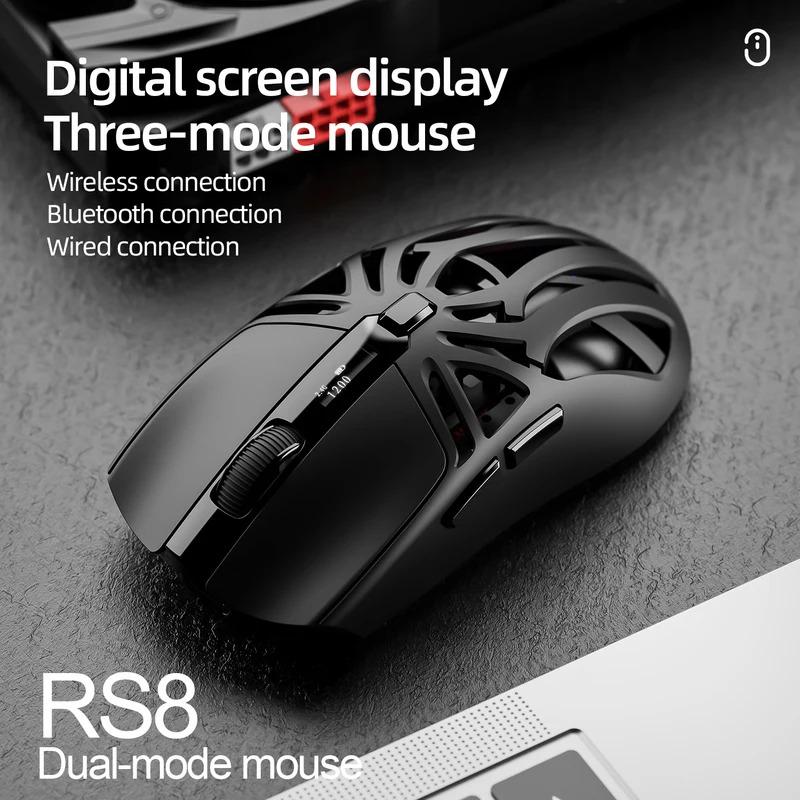 Новая беспроводная игровая мышь Bluetooth 2.4g с полым корпусом, трехрежимная, легкая, для киберспорта, частота опроса 1K, 10000 DPI, компьютерная