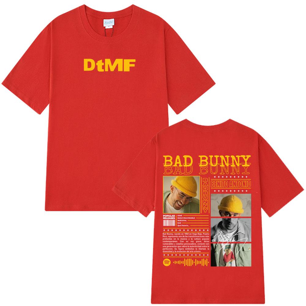 Летняя футболка 2025 года с графикой рэпера Bad Bunny, музыкальный альбом, мужская и женская, мода Харадзюку, 100% чистый хлопок, дышащая футболка, Y2k