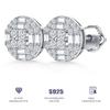 Round Cut Moissanite 925 Silver Stud Earrings 14K White Gold Plated Earring