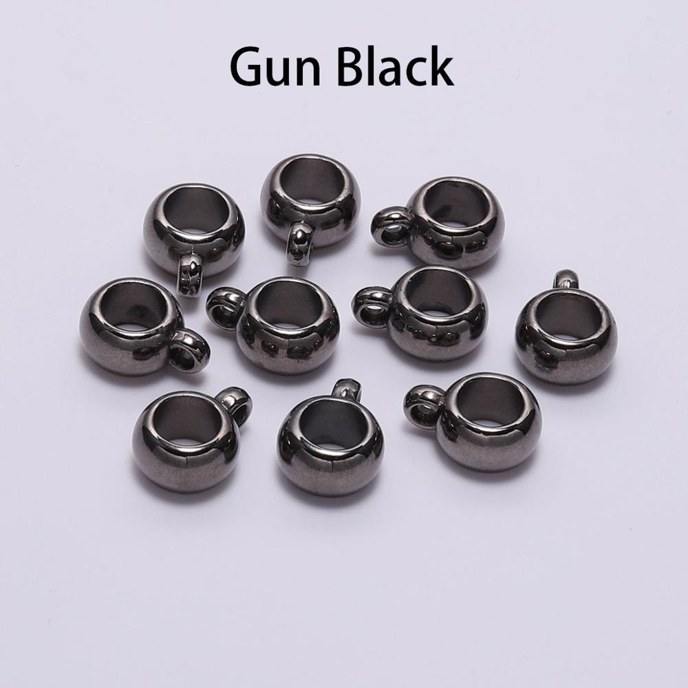 50pcs/lot 8mm 10mm CCB Pendant Clasp Bail Clip Big Hole Charm Beads Connectors For Jewelry Making DIY Pendants Clasp Supplie