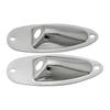 Musiclily Basic Boat-Shaped Strat Jack Plate for Strat Electric Guitar, Chrome (Pack of 2)