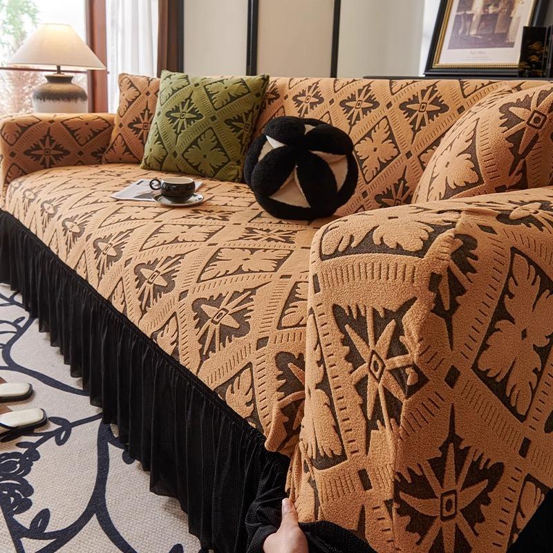 New Skirt Sofa Cover Single and Double All Inclusive Four season All in One Anti Cat Scratch Old Fashioned Universal Cover