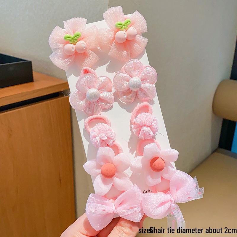 2025 Детские резинки для волос с цветами - Принцессные головные уборы, резинки для девочек и младенцев