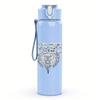 1PC Shield winged crest monochrome print 750ml colorful plastic sports water bottle leakproof pop up lid with straw for outdoor work home use