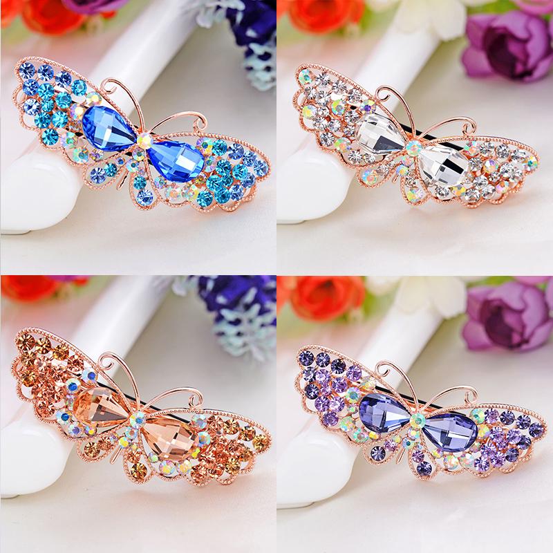 Хрустальная бабочка, элегантная заколка, аксессуары, заколка для волос, женская модная шпилька, головной убор
