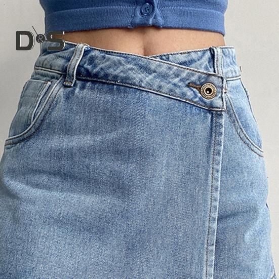 Женские джинсовые шорты с высокой талией в стиле ретро, облегающие, однотонные, поддельные, из двух частей, формальная повседневная одежда