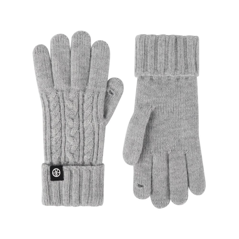 Knitted gloves winter outdoor riding gloves cold-proof wool blended European and American thickened extended warm gloves